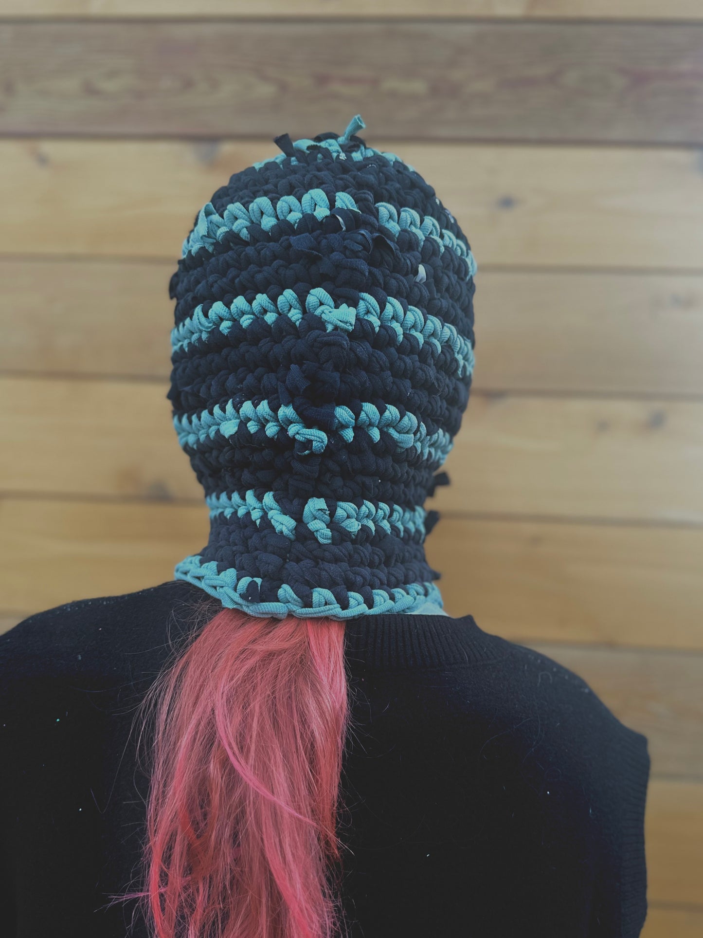Black/Seafoam Striped Balaclava