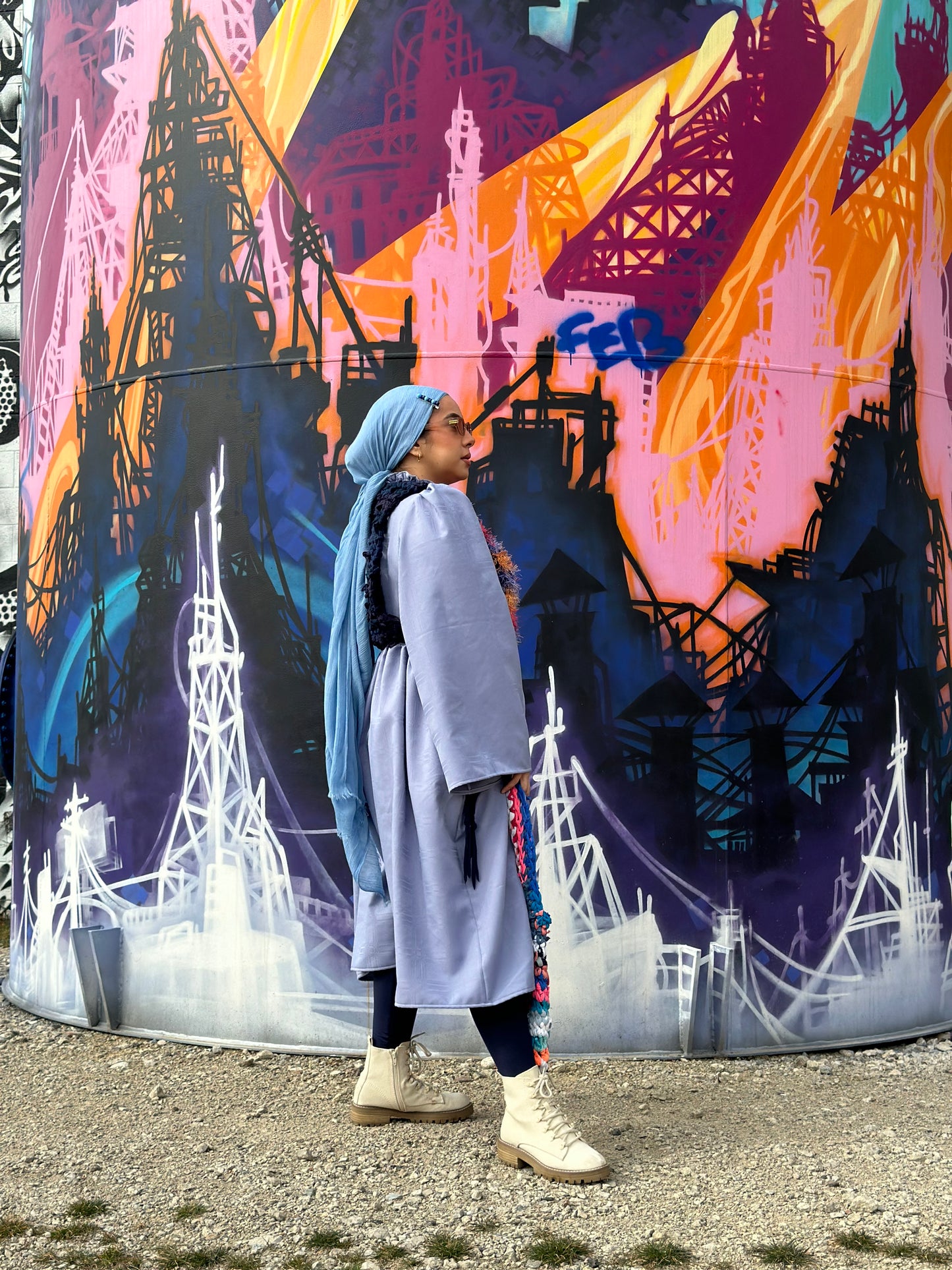 Periwinkle Turtleneck Midi Dress