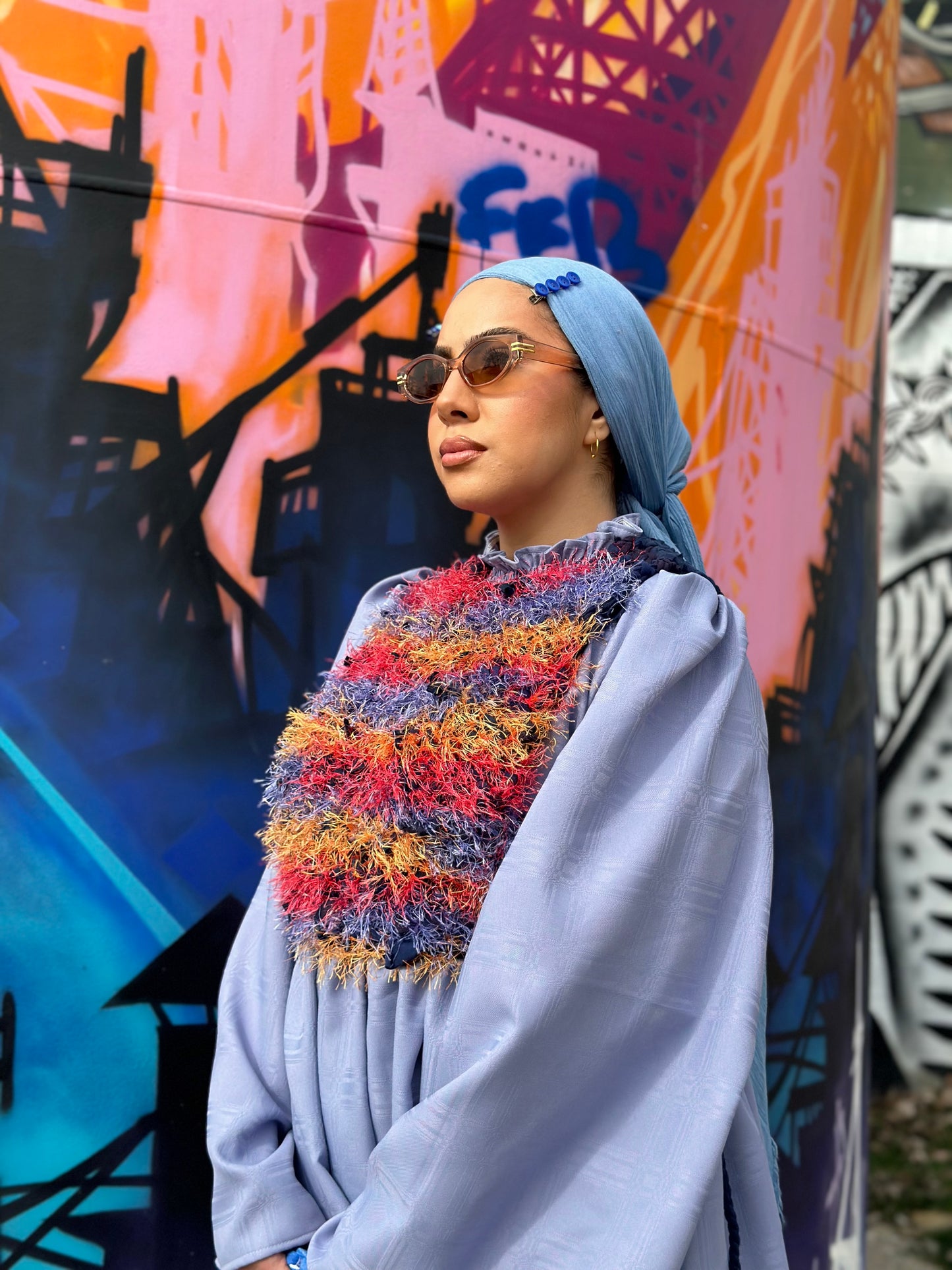 Fuzzy Crochet Smock Top