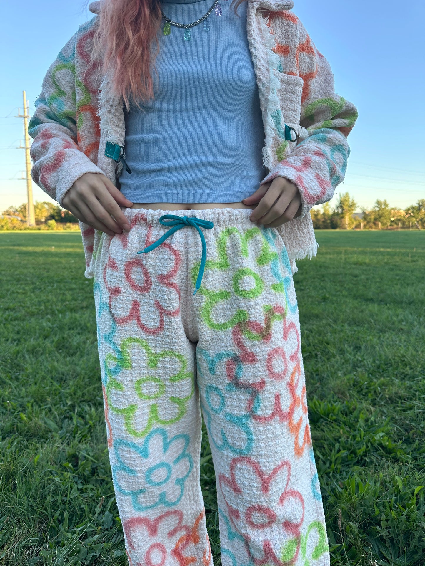 Airbrush Flower Blanket Set