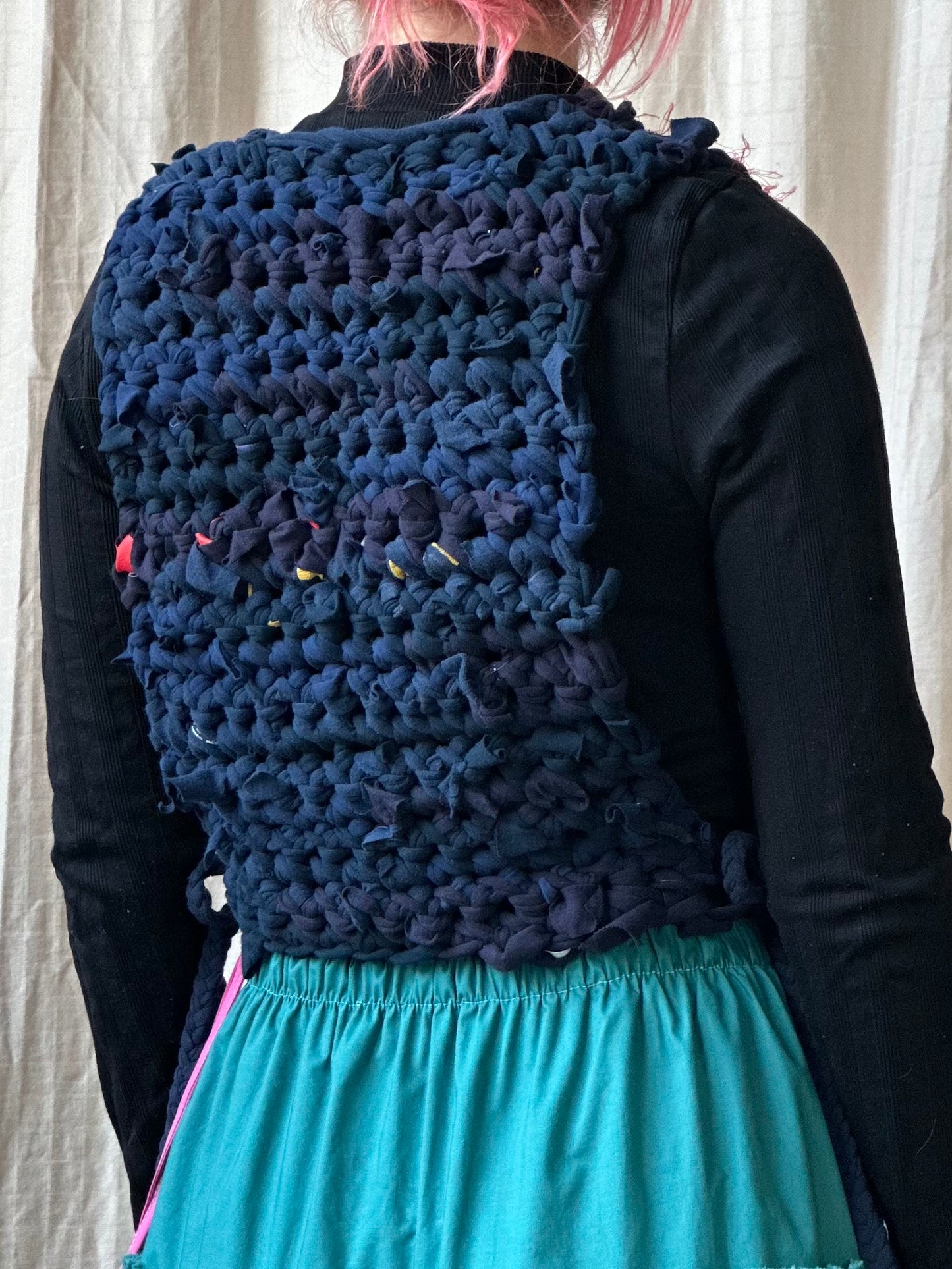 Fuzzy Crochet Smock Top