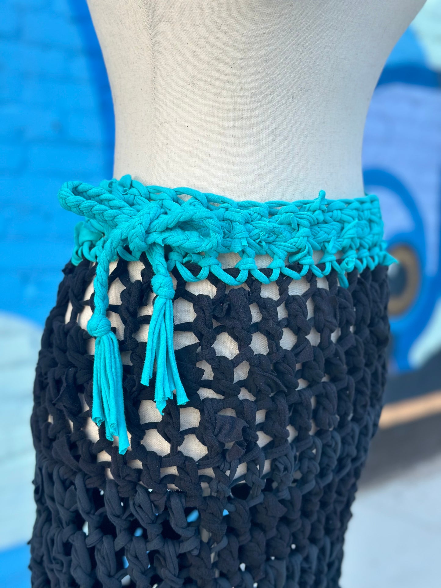 Black/Blue Crochet Set