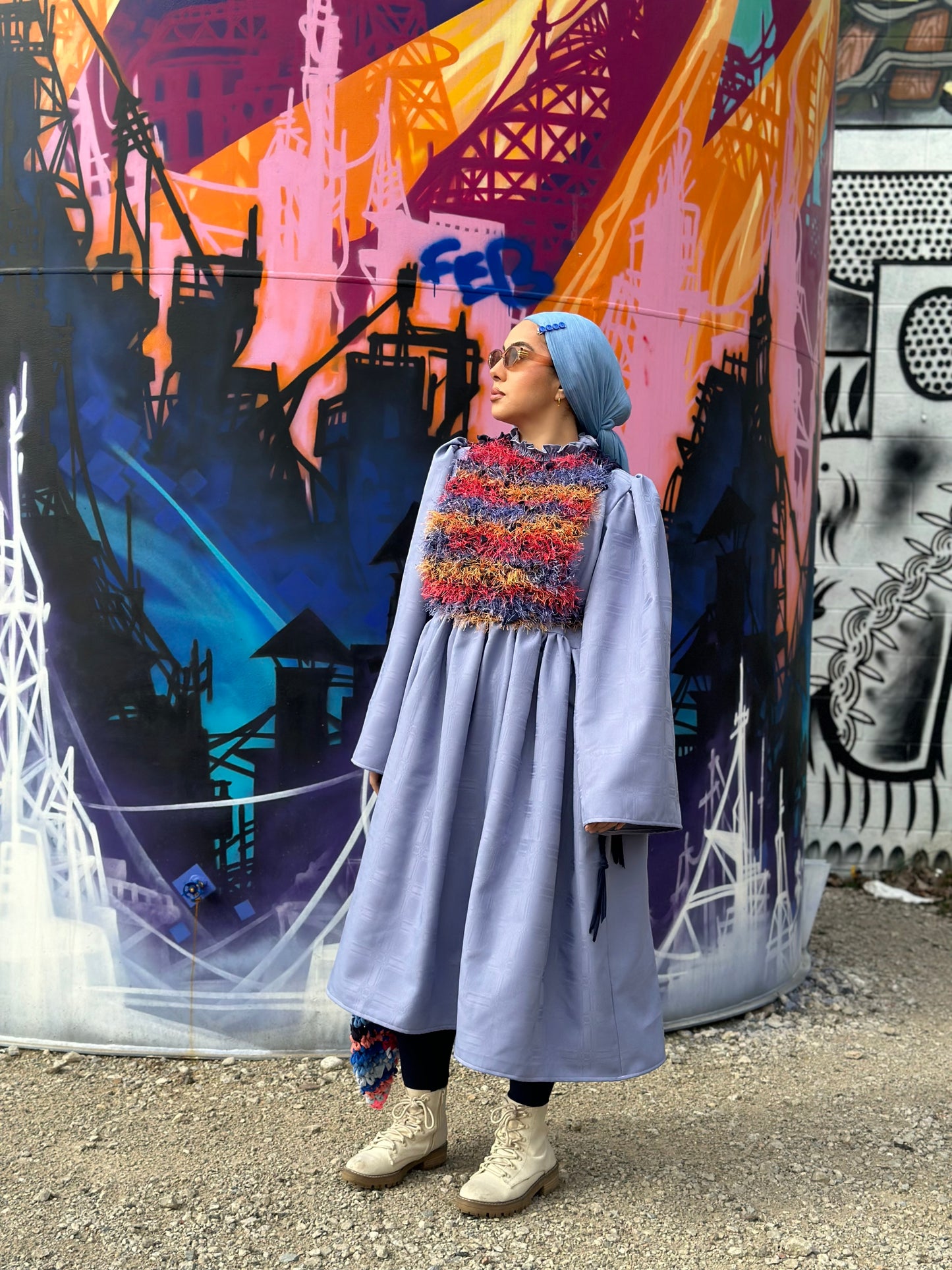 Periwinkle Turtleneck Midi Dress