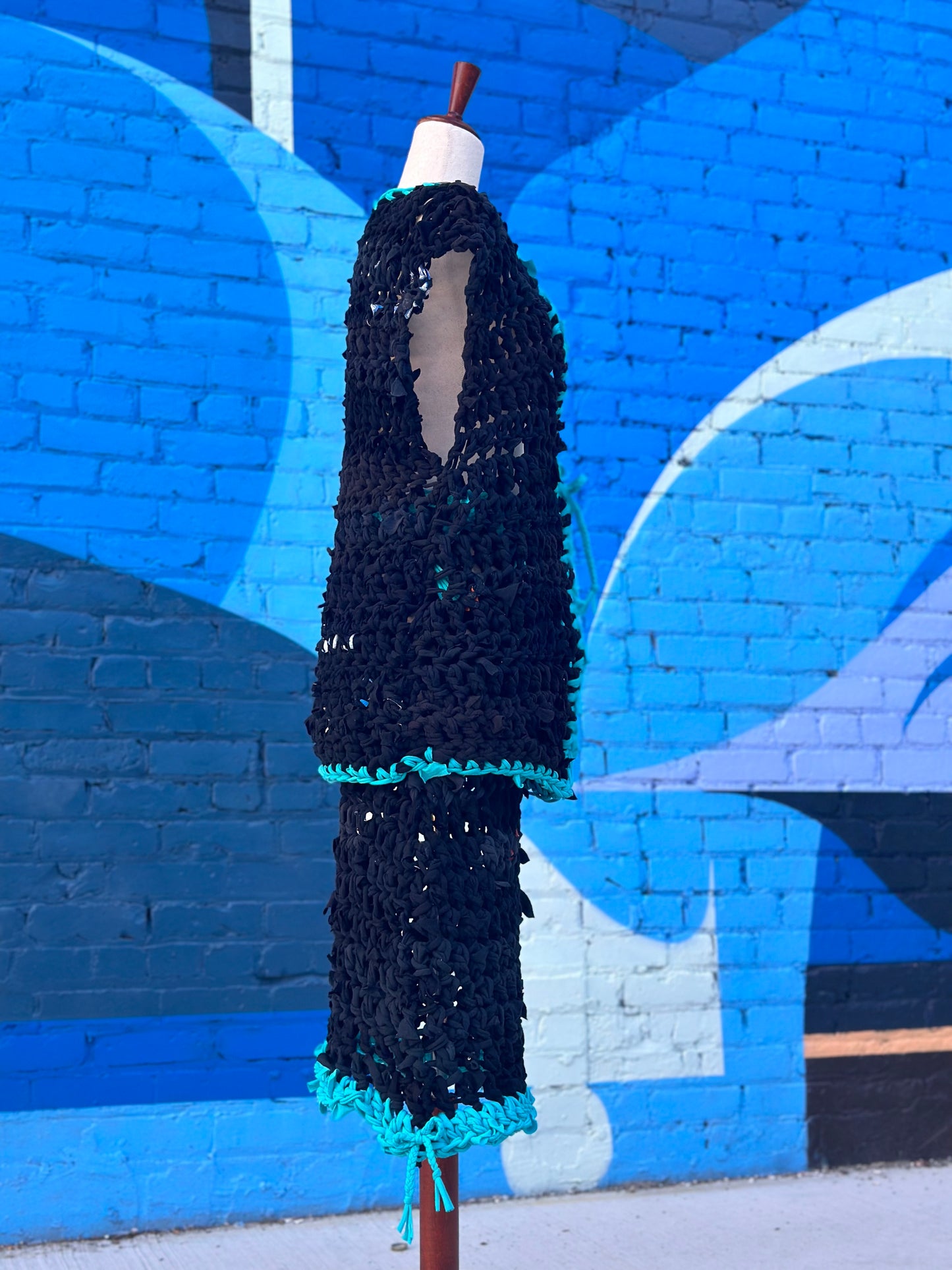 Black/Blue Crochet Set
