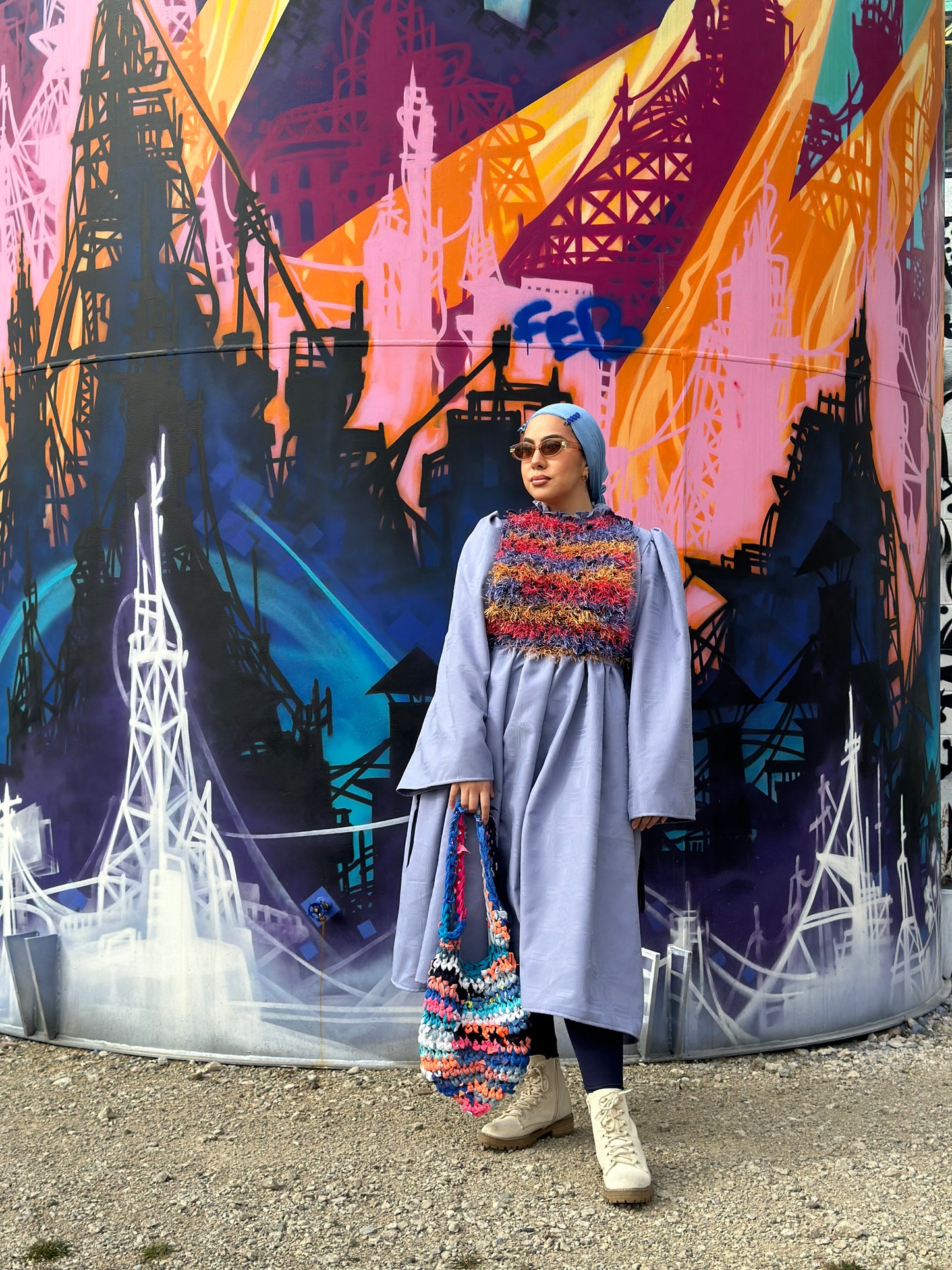 Periwinkle Turtleneck Midi Dress