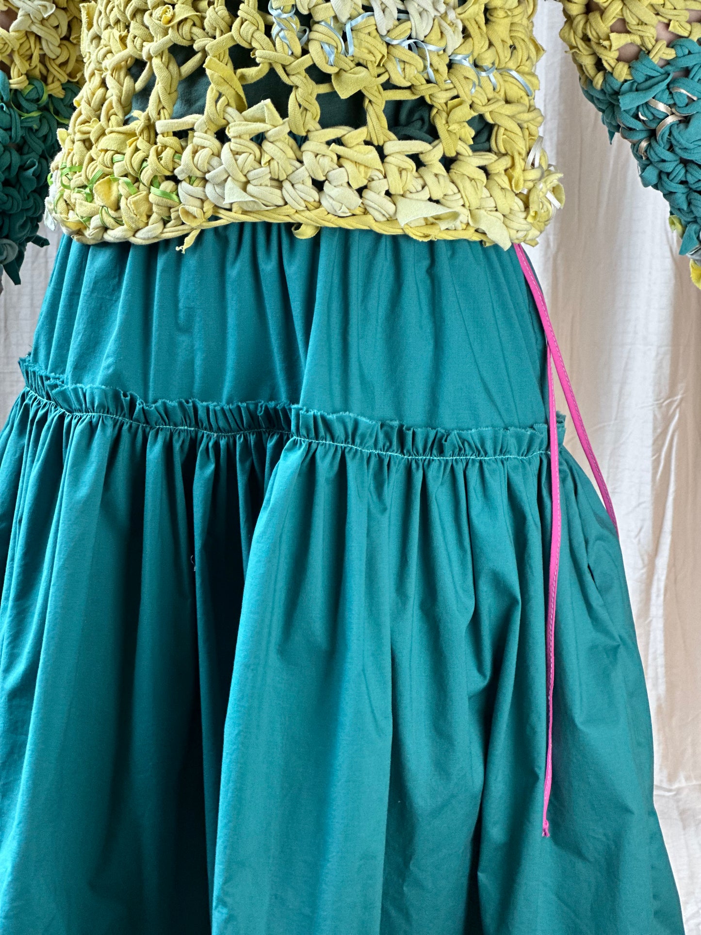 Teal Full Ruffle Skirt