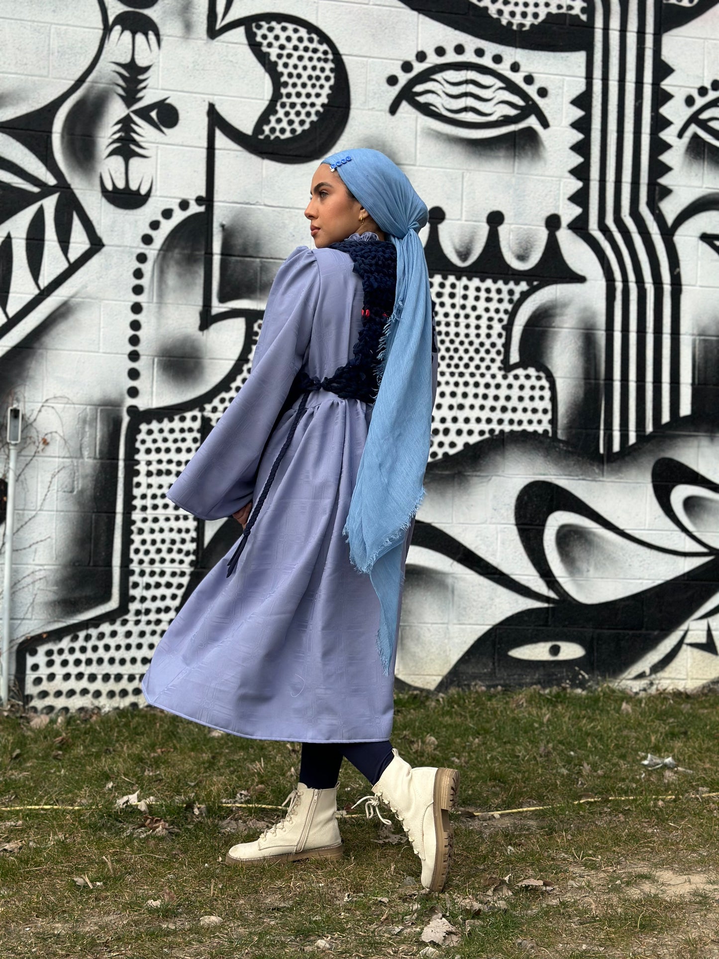 Periwinkle Turtleneck Midi Dress