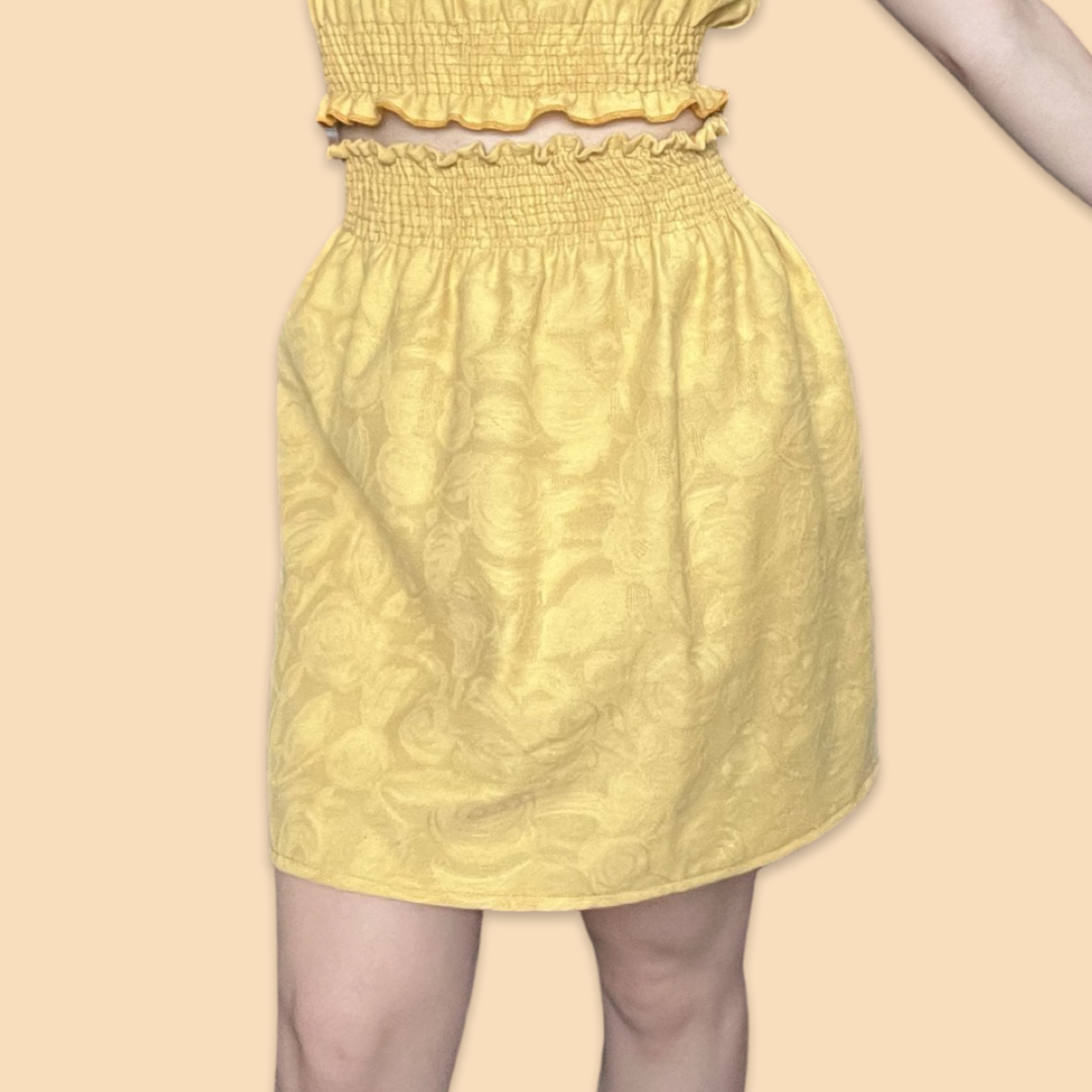 Yellow Rose Mini Skirt Set