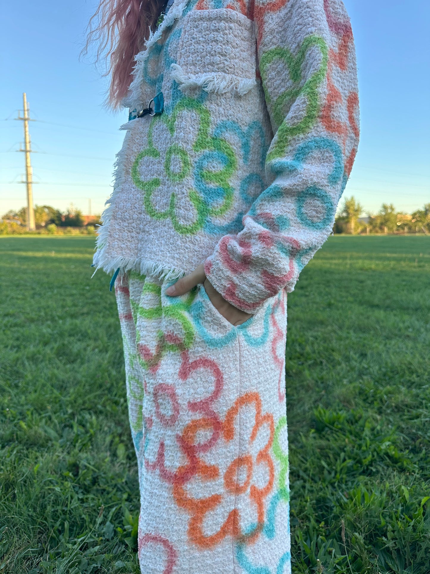 Airbrush Flower Blanket Set