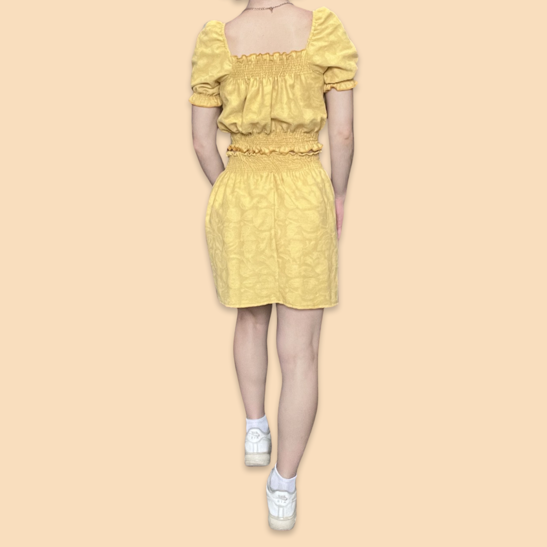 Yellow Rose Mini Skirt Set