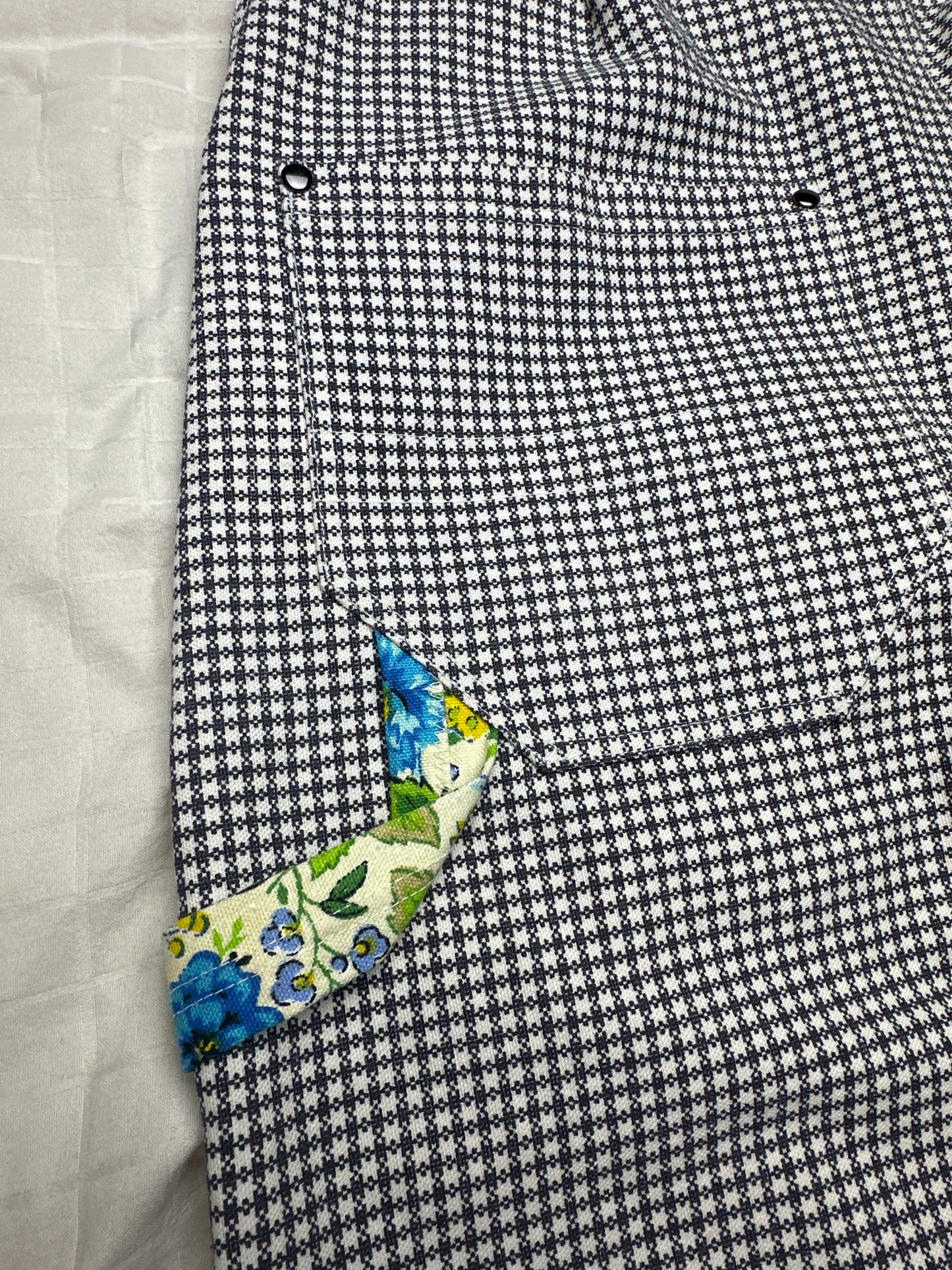 Pin Check/Vintage Floral Double Front Pants 30x30