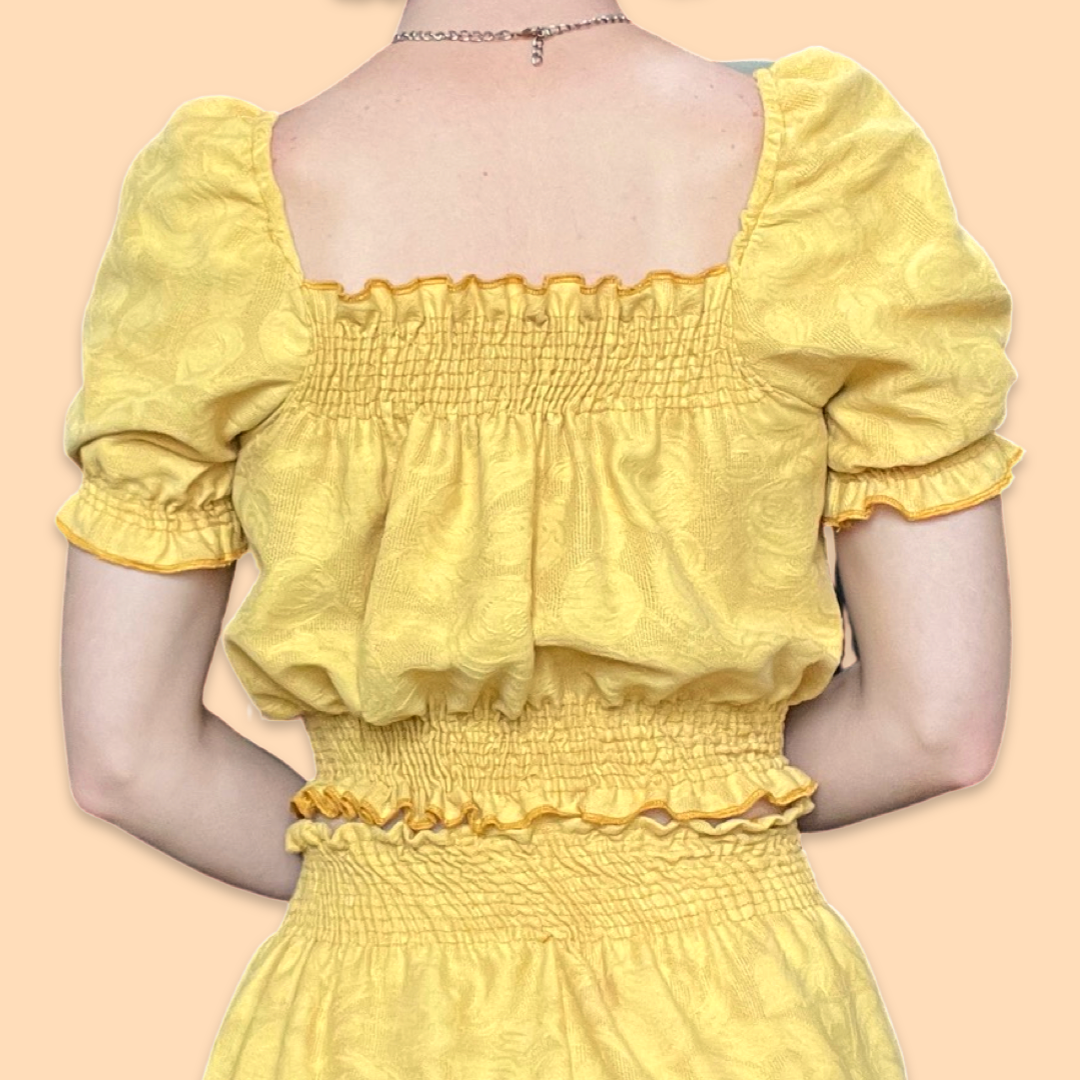 Yellow Rose Mini Skirt Set