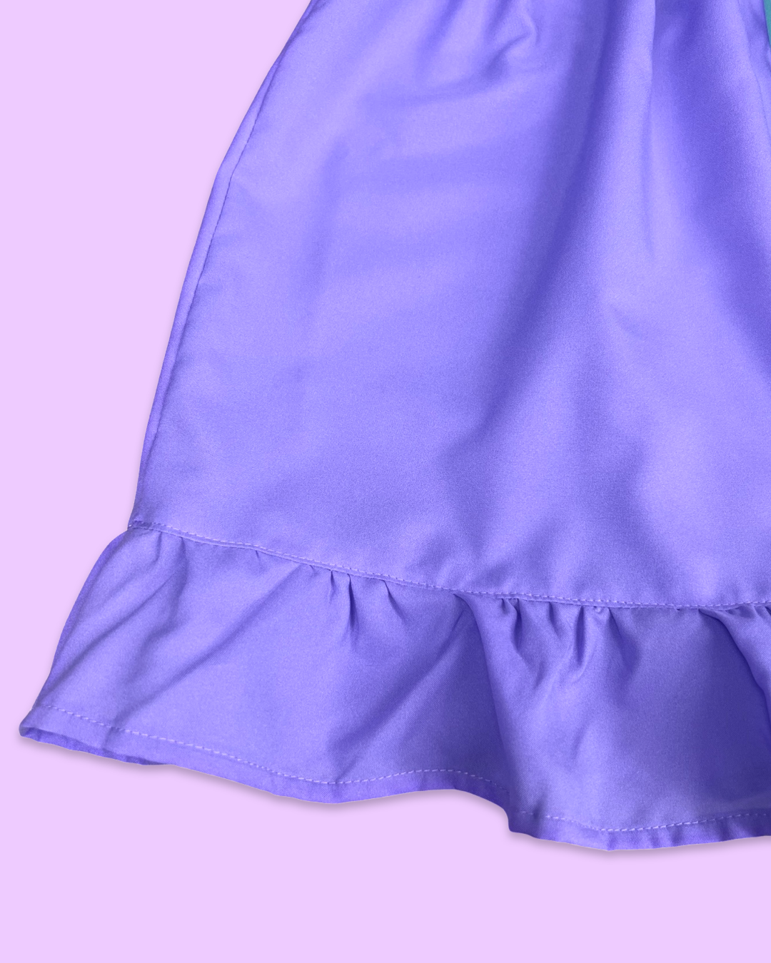 Purple/Teal Mini Skirt Set