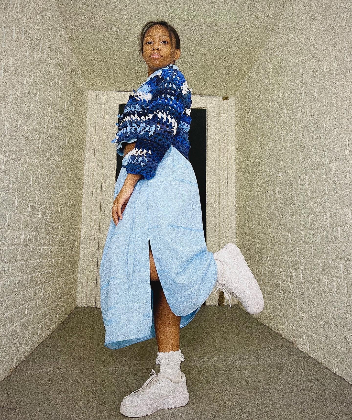 Baby Blue Button Up Set