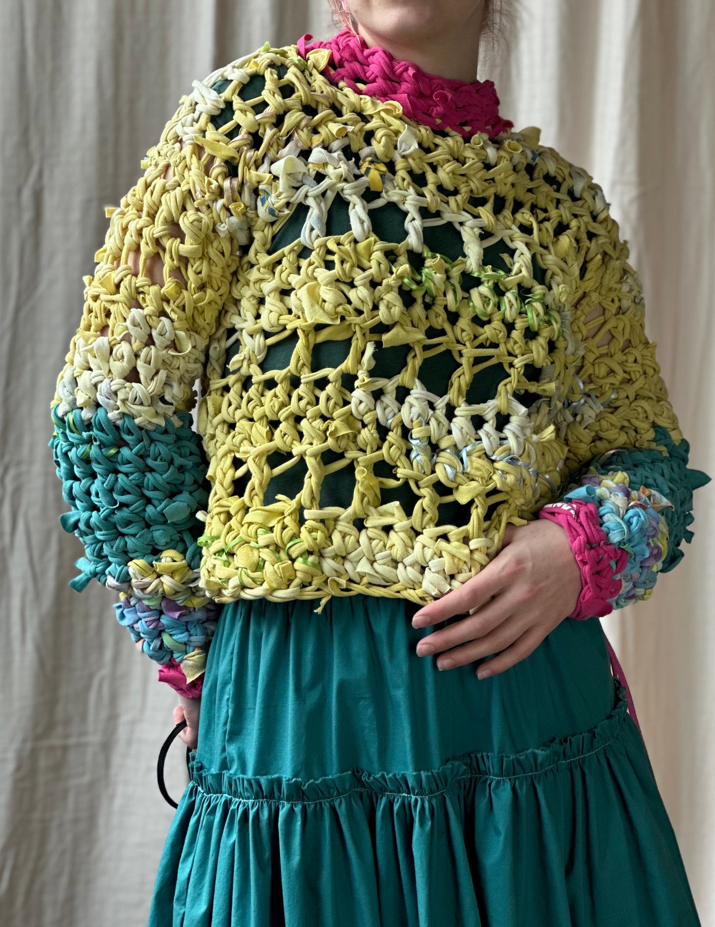 Fruity Popcorn Crochet Sweater