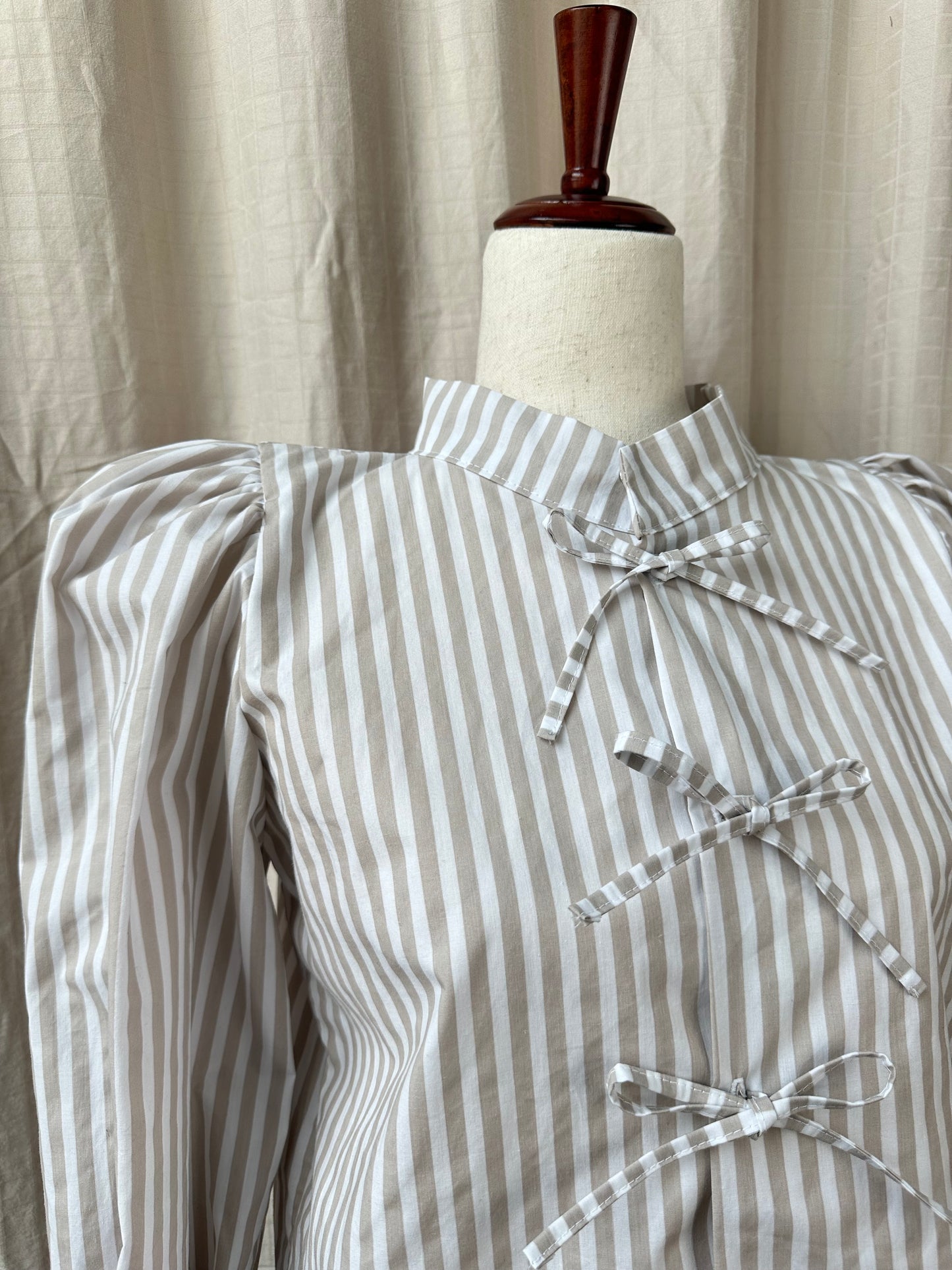 White/Taupe Striped Vivienne Short Set