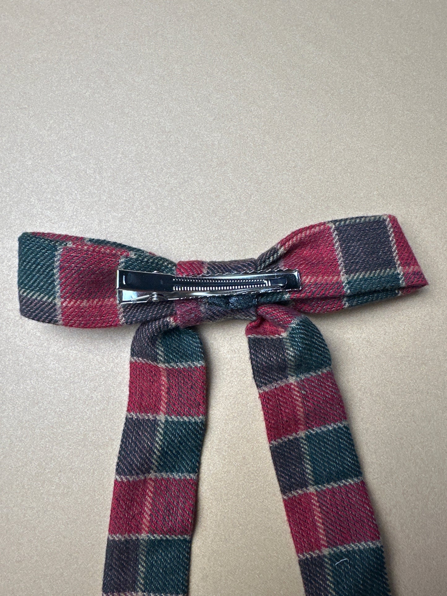 Holiday Plaid Bow Clip