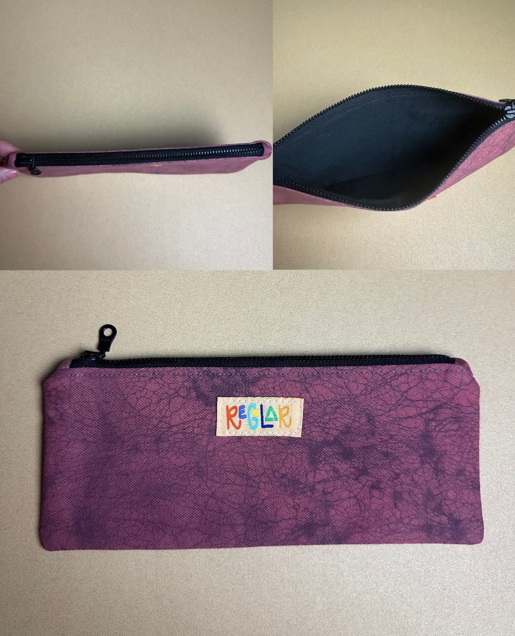 Crackle/Black Small Zipper Pouch