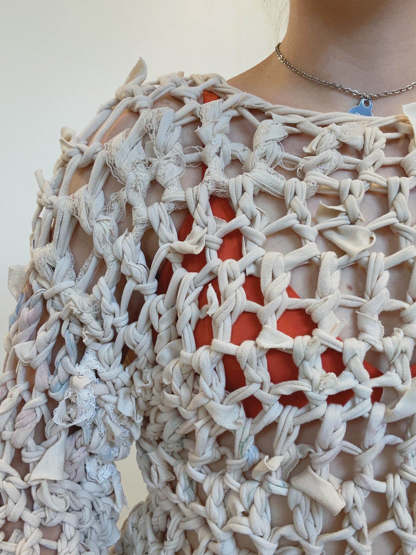 Coffee Dyed Crochet Sweater