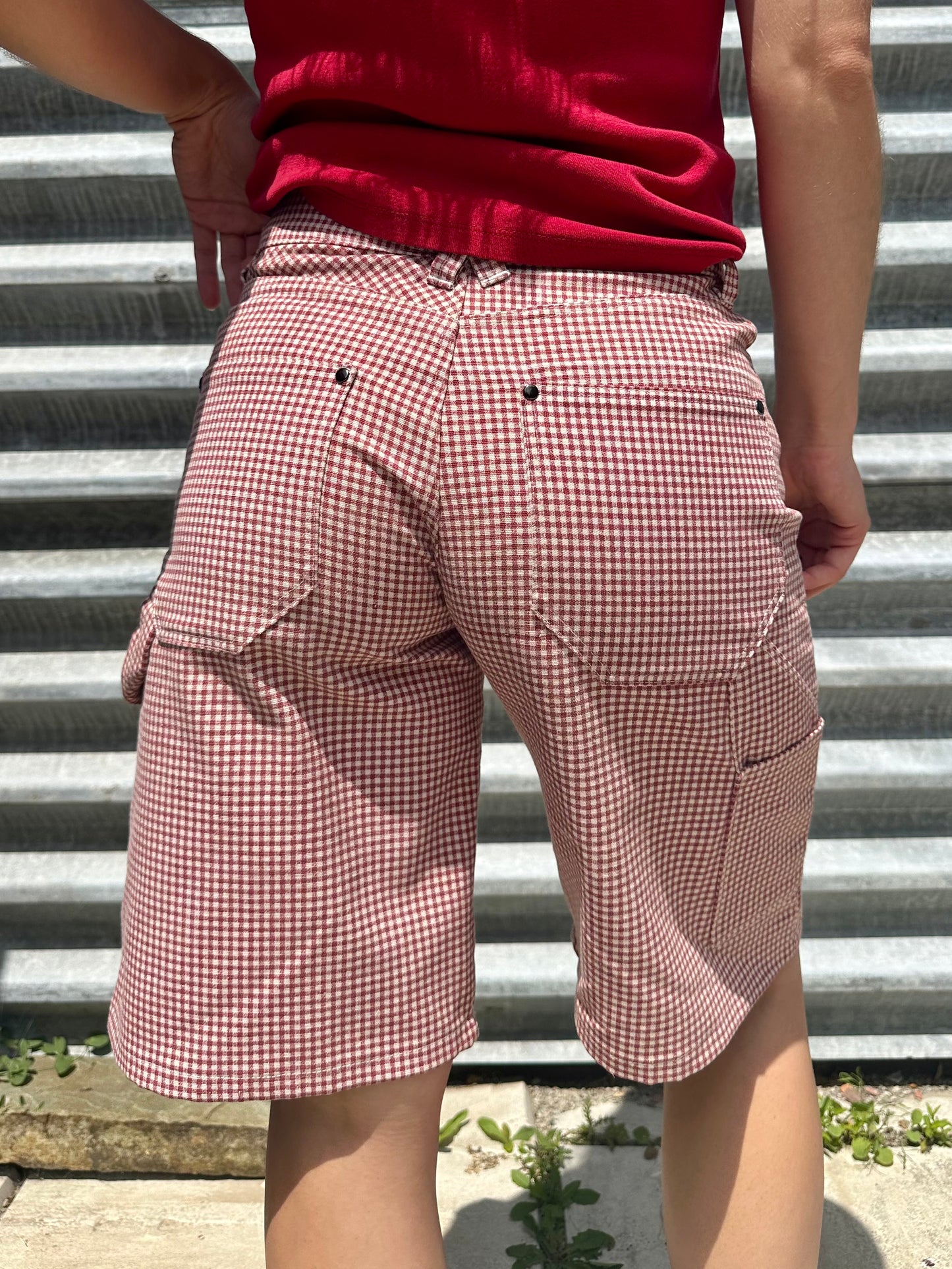 Gingham Carpenter Shorts 28"