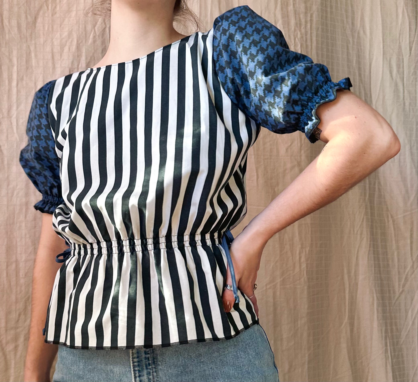 Striped Ruched Top