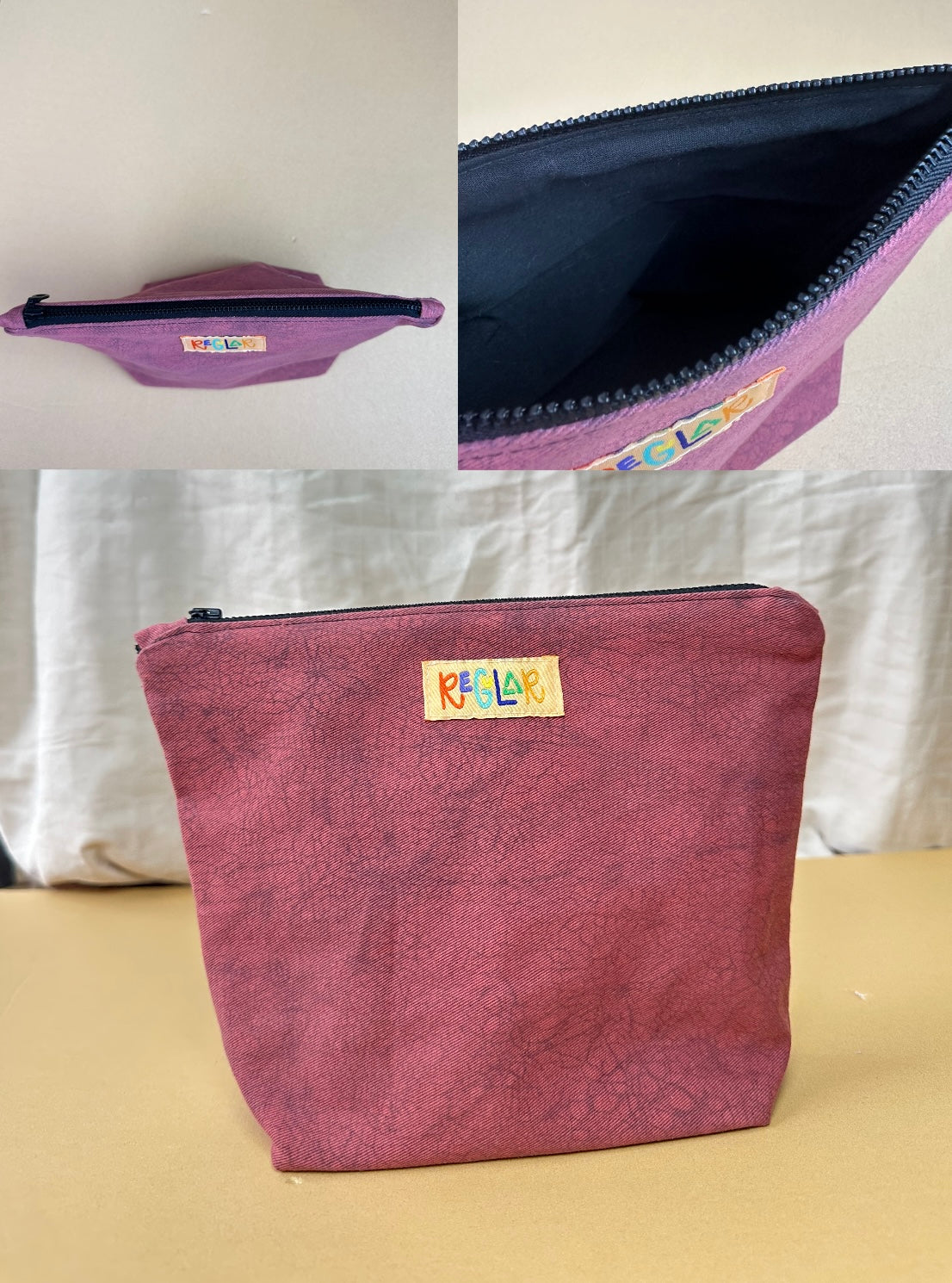 Crackle/Black Medium Zipper Pouch