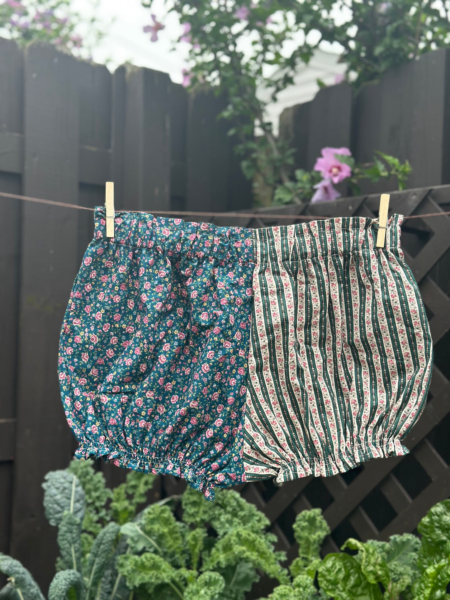 Teal/Pink Floral Bloomers (XL)