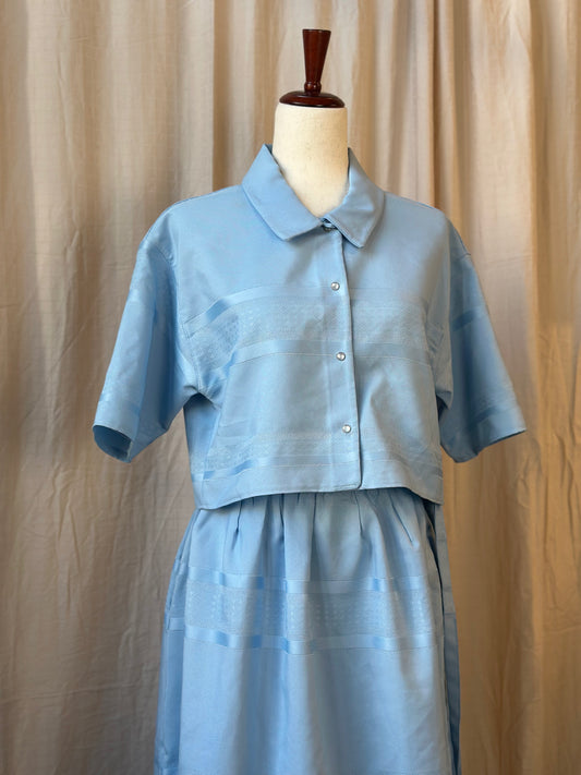 Baby Blue Button Up Top