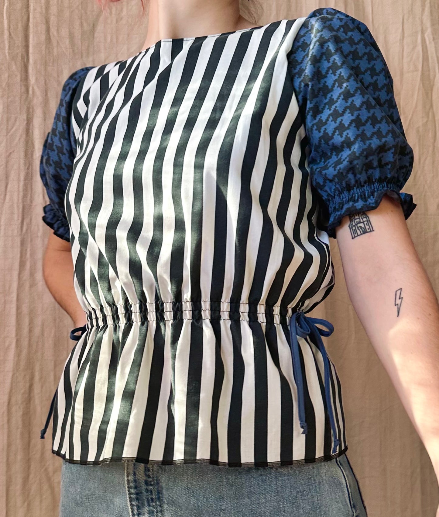 Striped Ruched Top