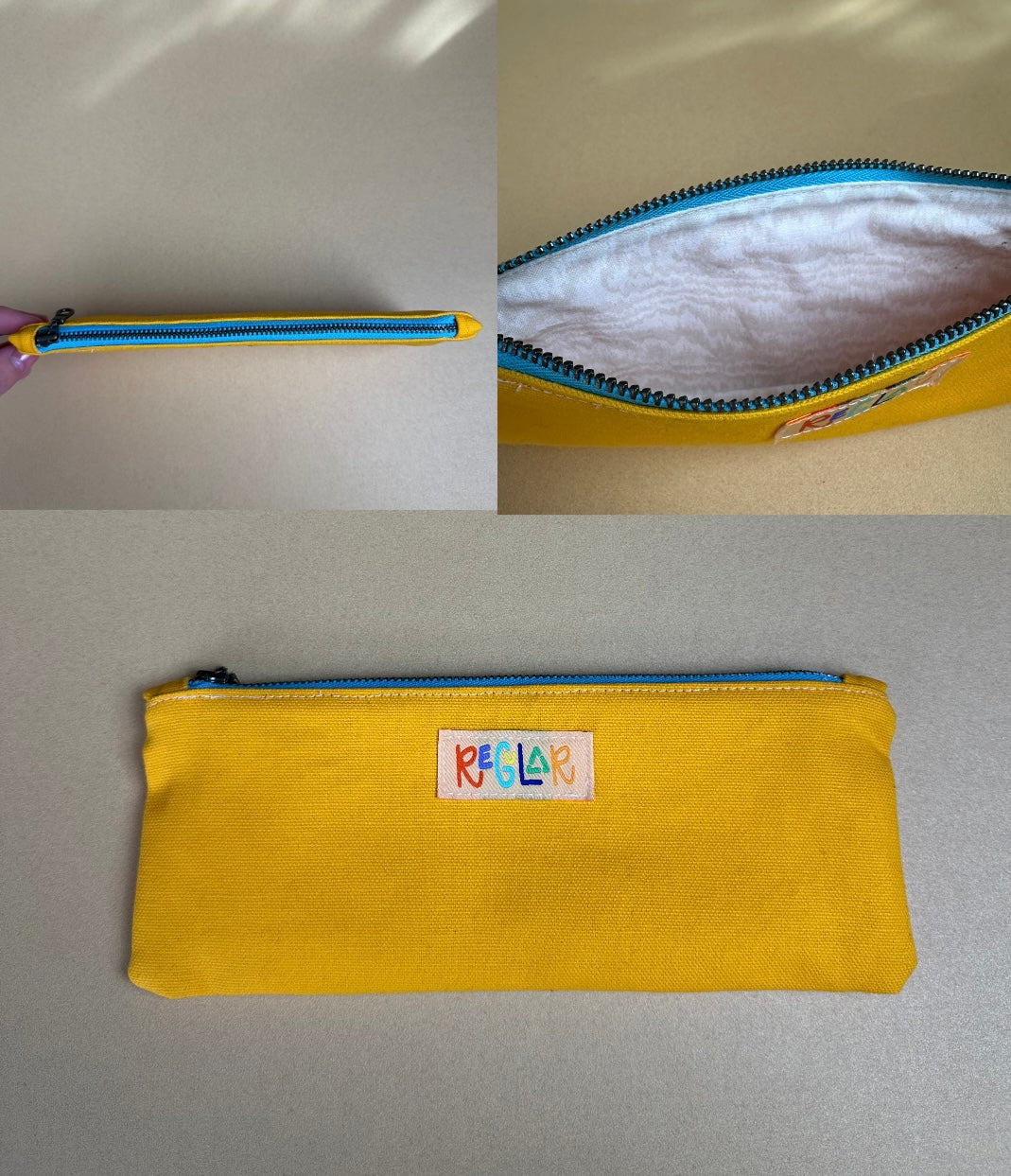 Yellow/Blue Small Zipper Pouch