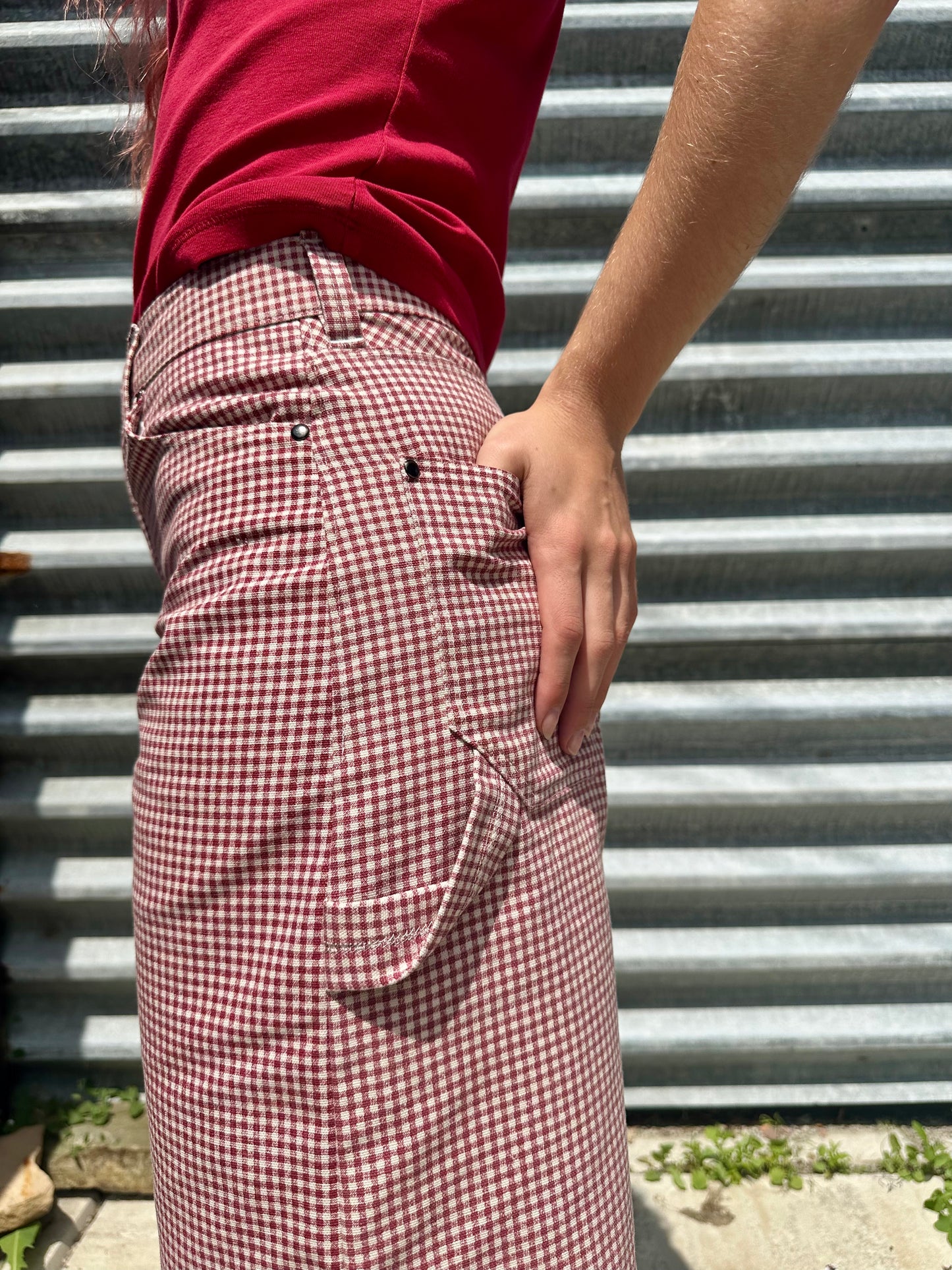 Gingham Carpenter Shorts 28"