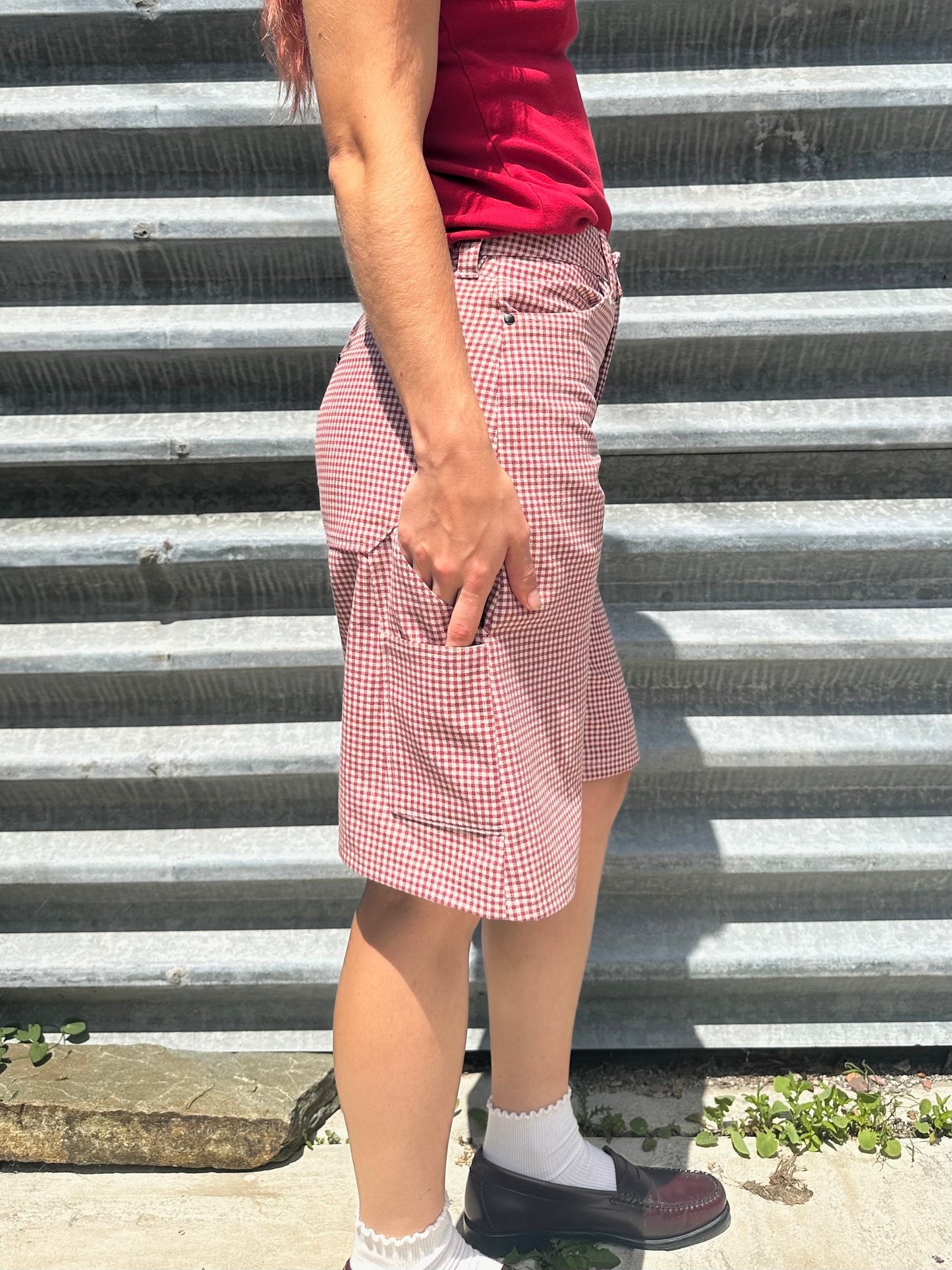 Gingham Carpenter Shorts 28"
