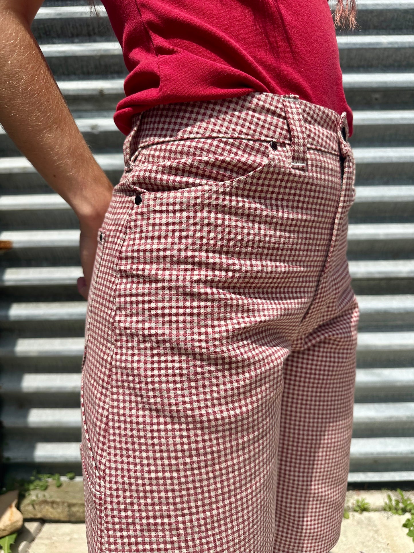 Gingham Carpenter Shorts 28"
