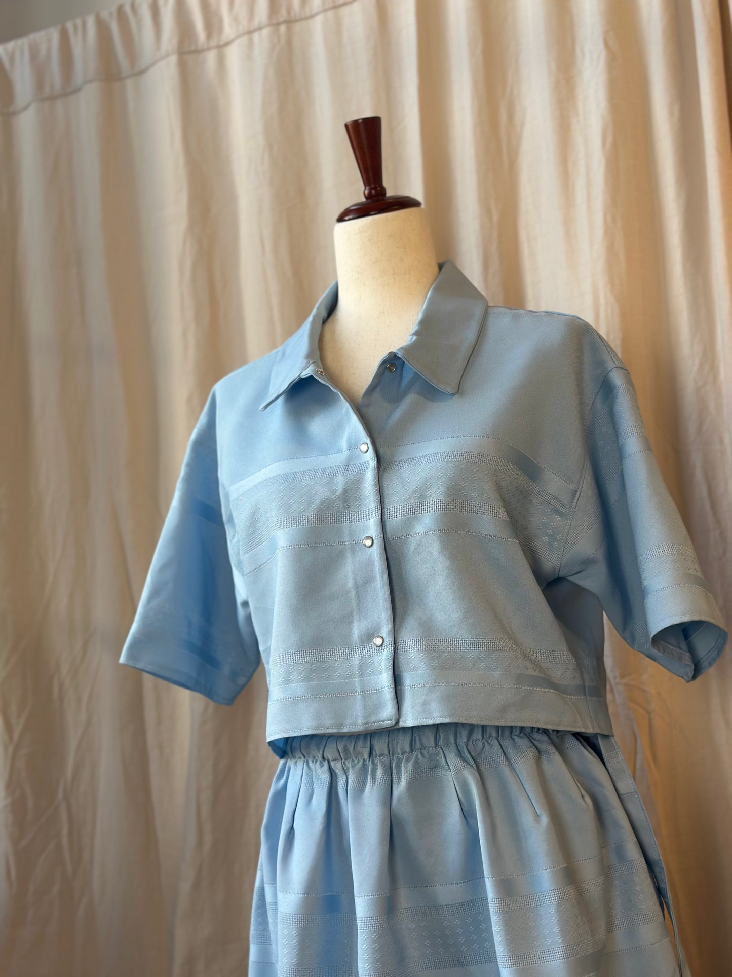 Baby Blue Button Up Top