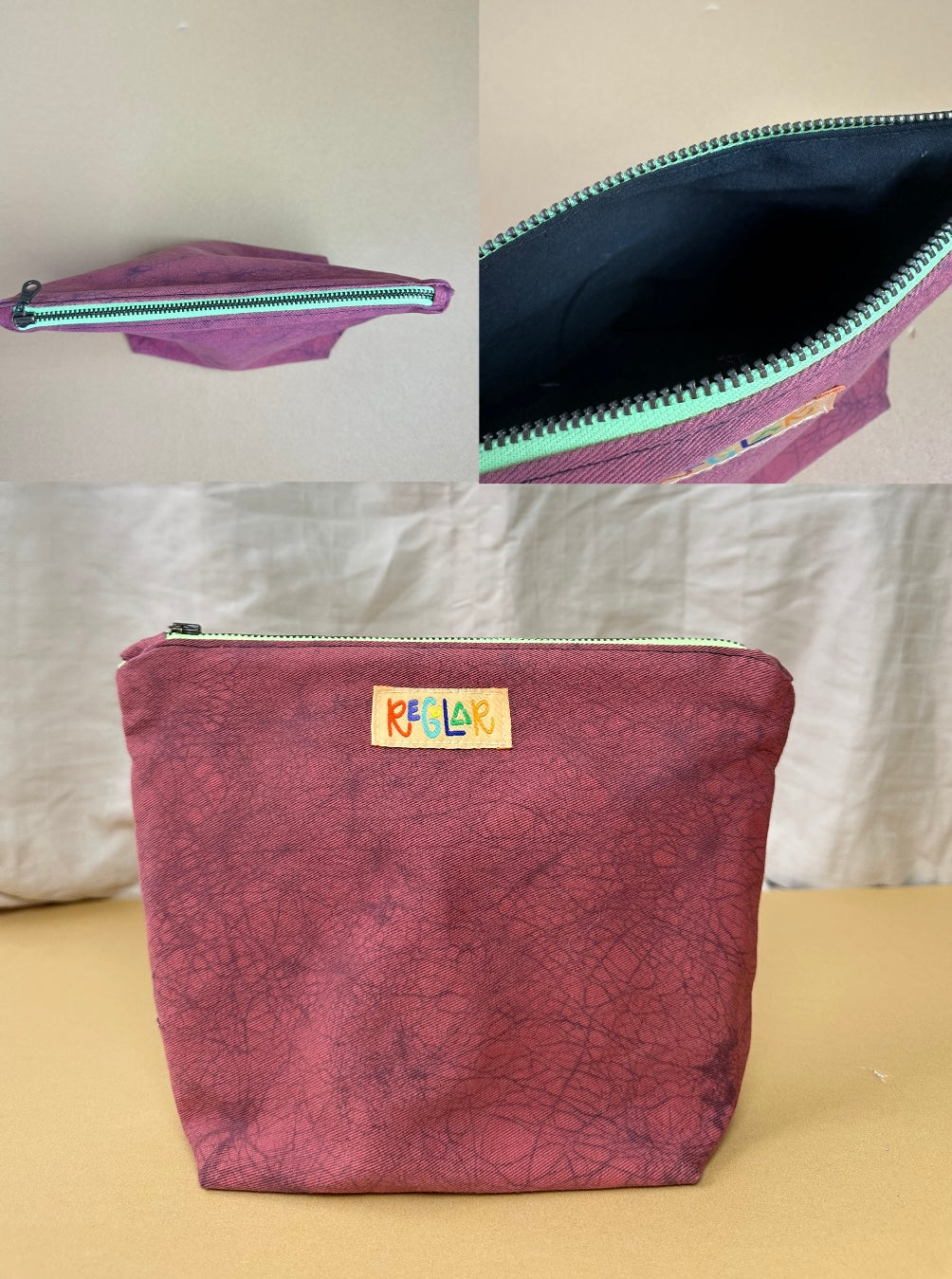 Crackle/Neon Medium Zipper Pouch