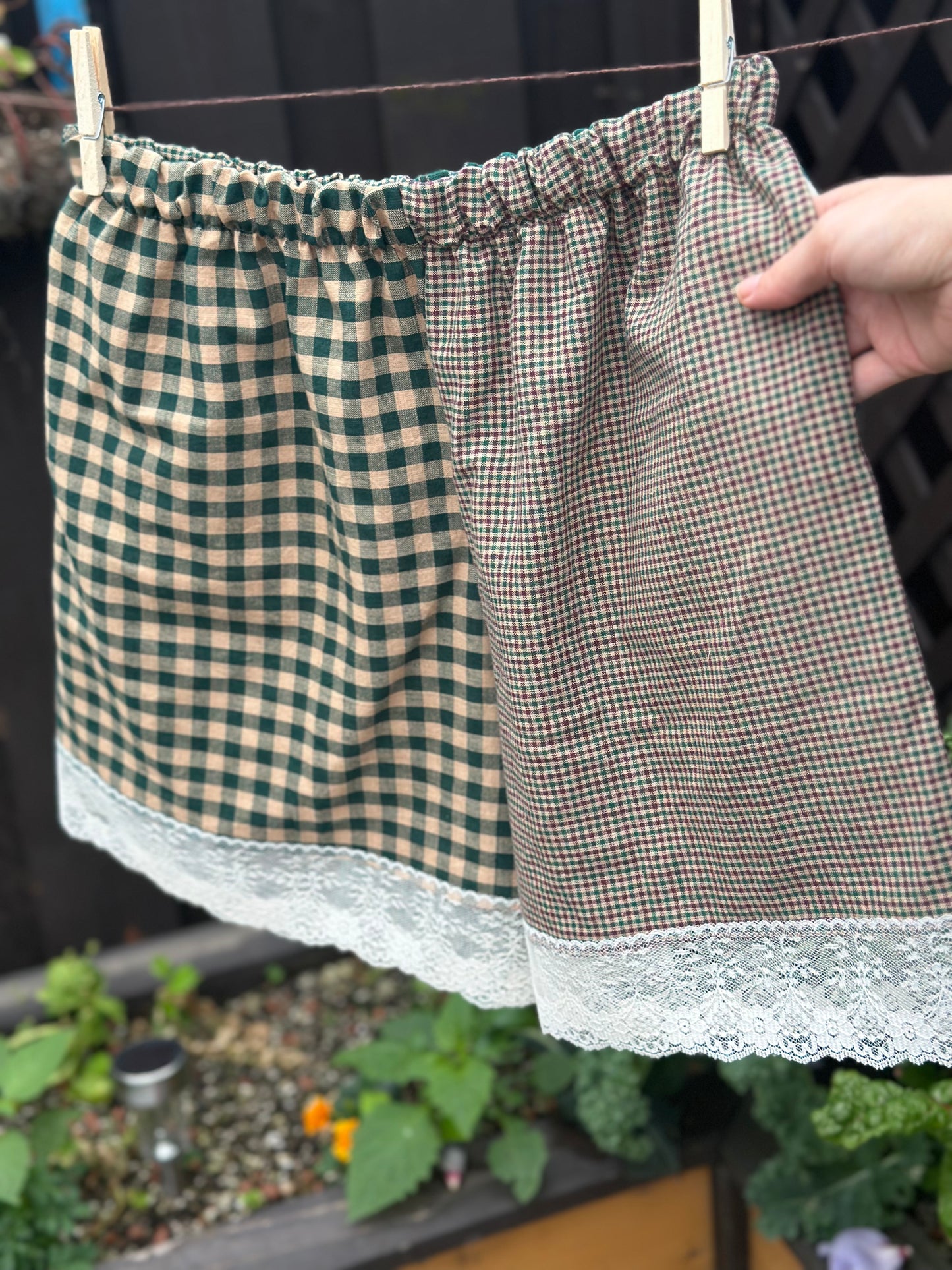 Green/Purple Plaid Lace Shorts (M)