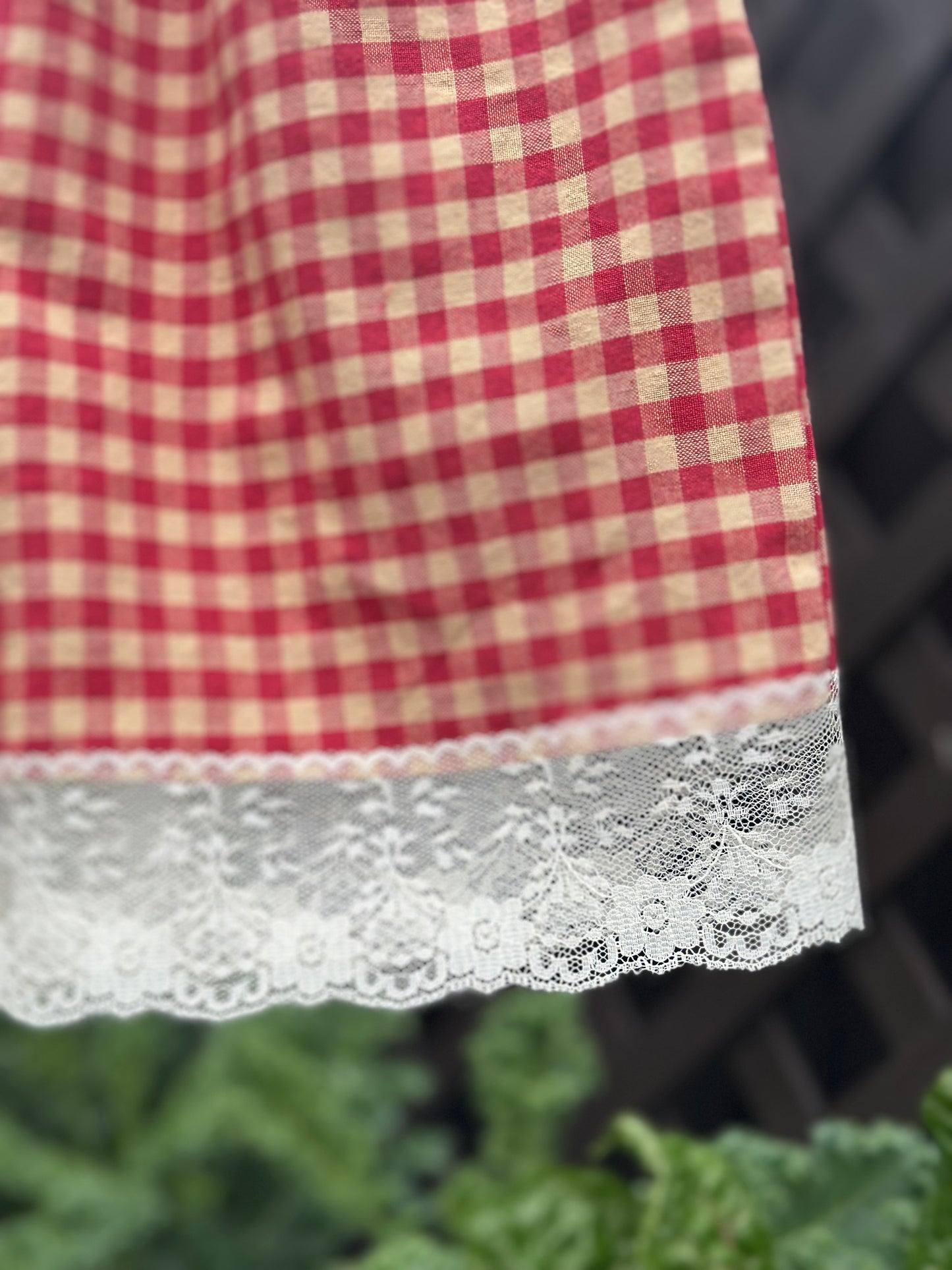 Red Gingham Lace Shorts (XS)