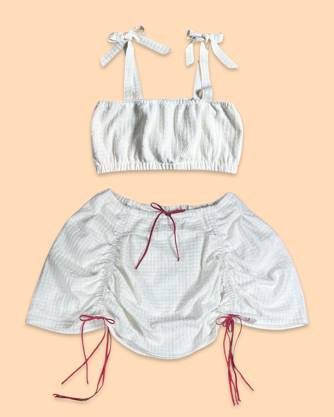 White/Red Parachute Skirt