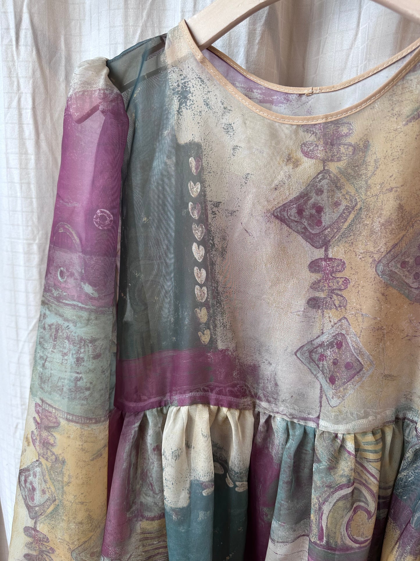 Abstract Sheer Midi-Dress
