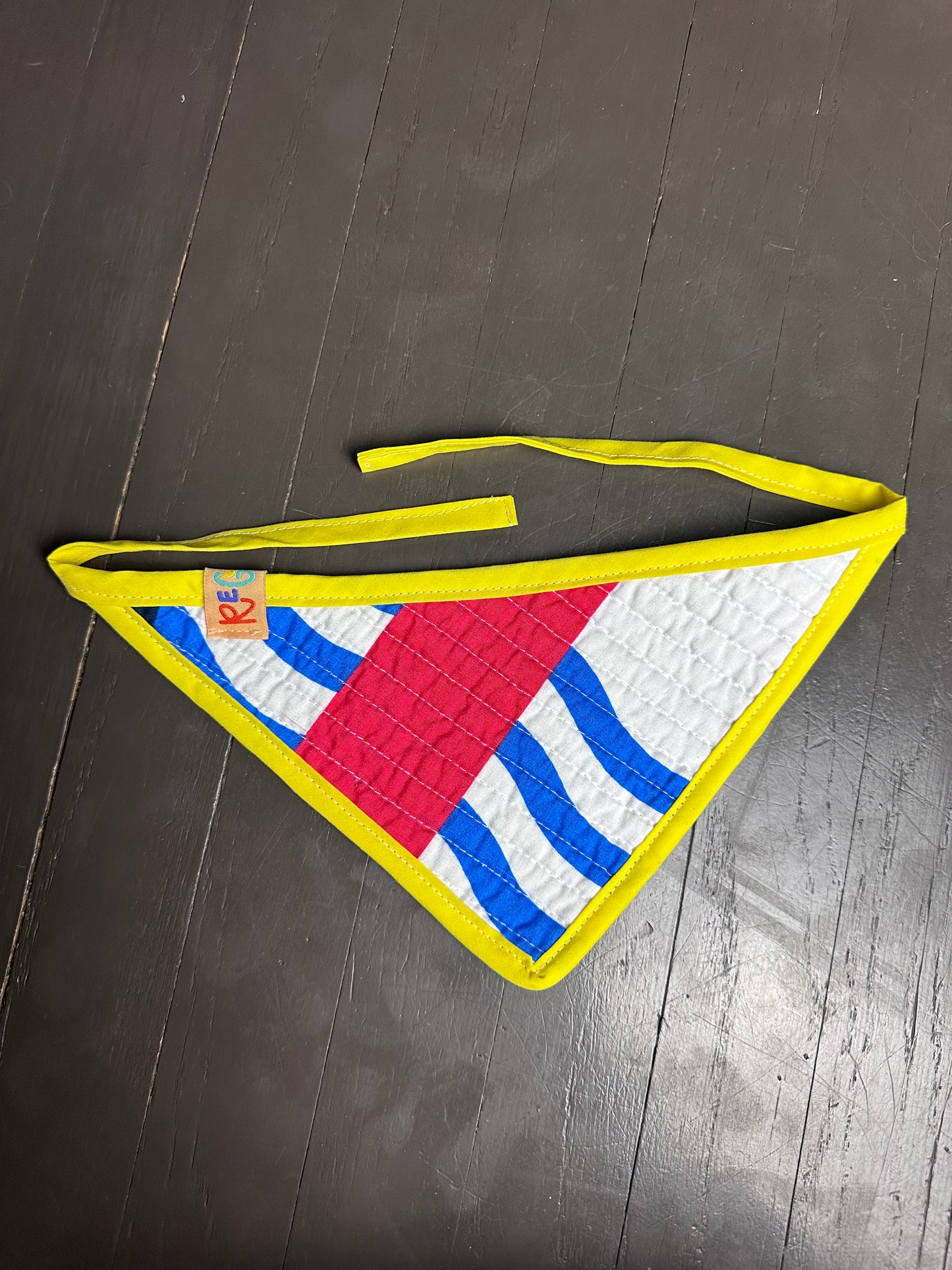 Primary Quilted Dog Bandana (M)
