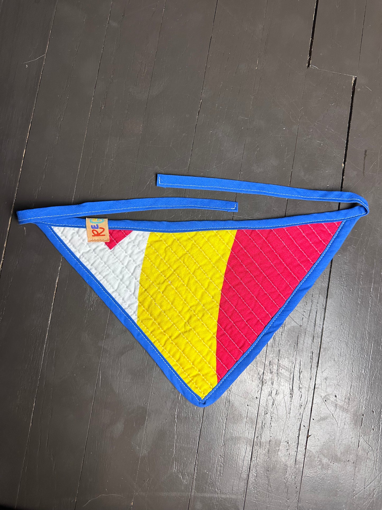 Primary Quilted Dog Bandana (L)
