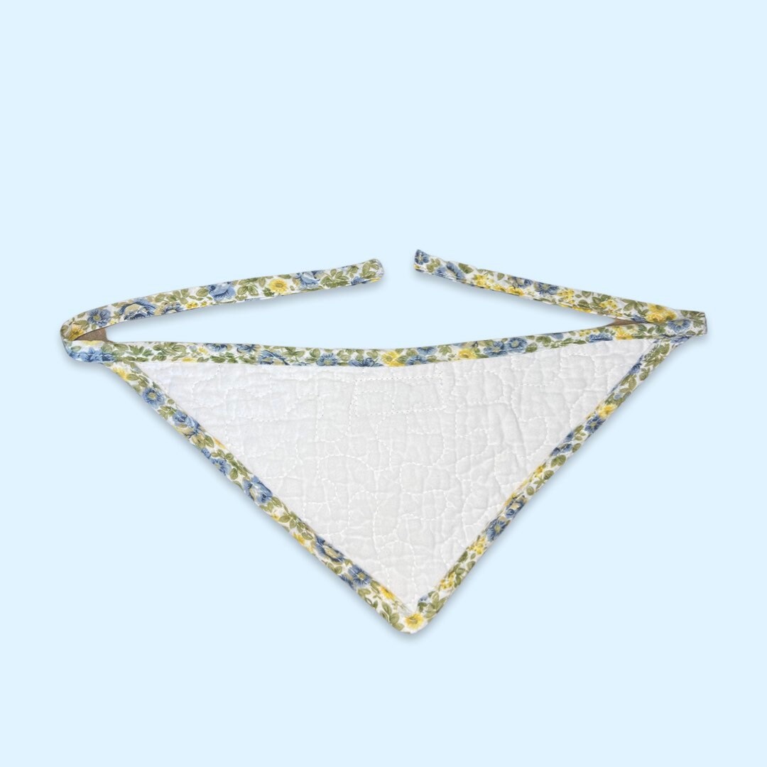 Handmade Floral Quilted Dog Bandana (M)
