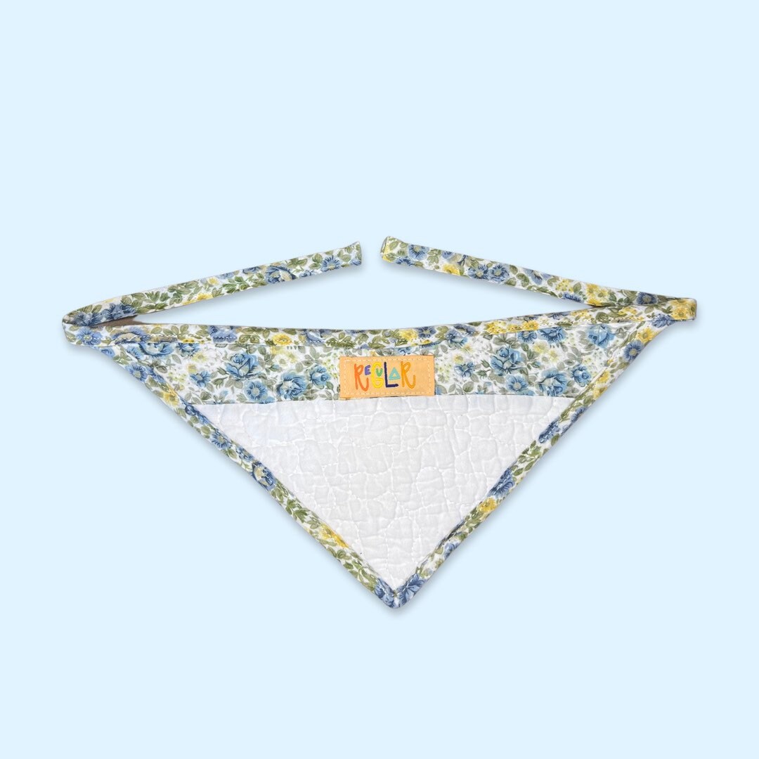 Handmade Floral Quilted Dog Bandana (M)