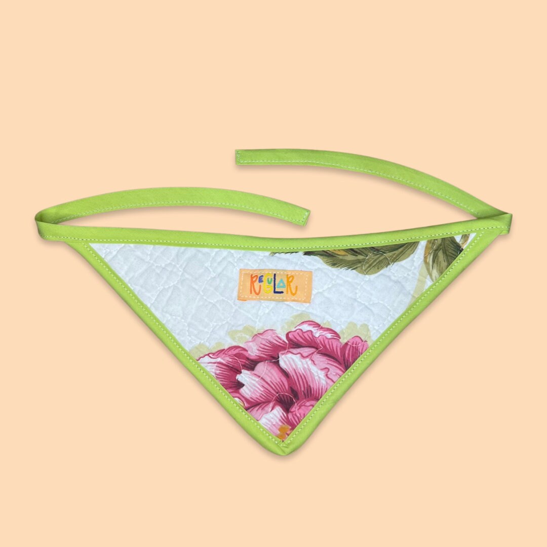 Floral Quilted Dog Bandana (M)