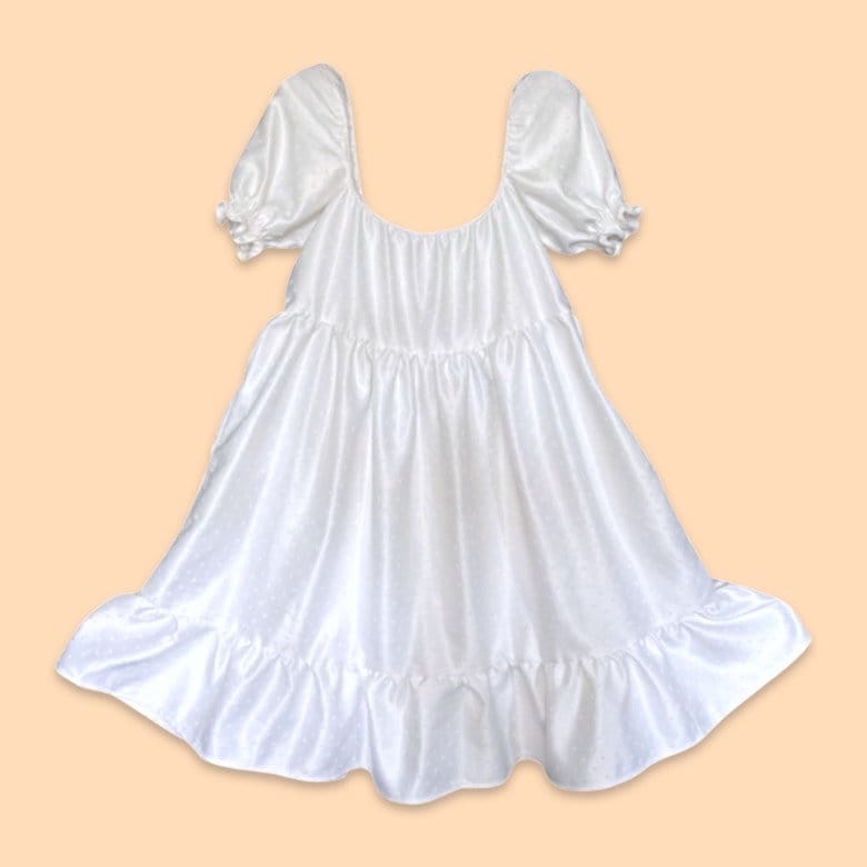 White Satin Babydoll Dress