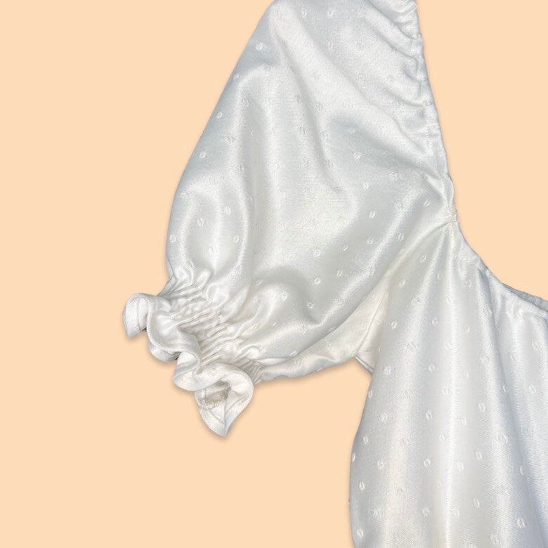 White Satin Babydoll Dress