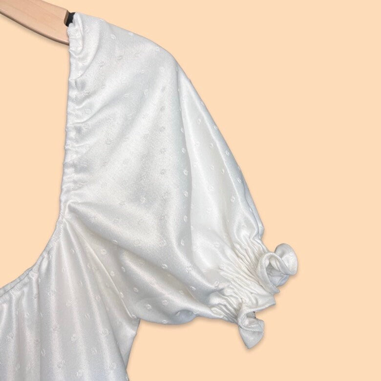 White Satin Babydoll Dress