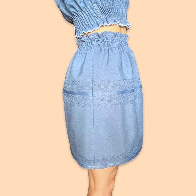 Dusty Blue Mini Skirt
