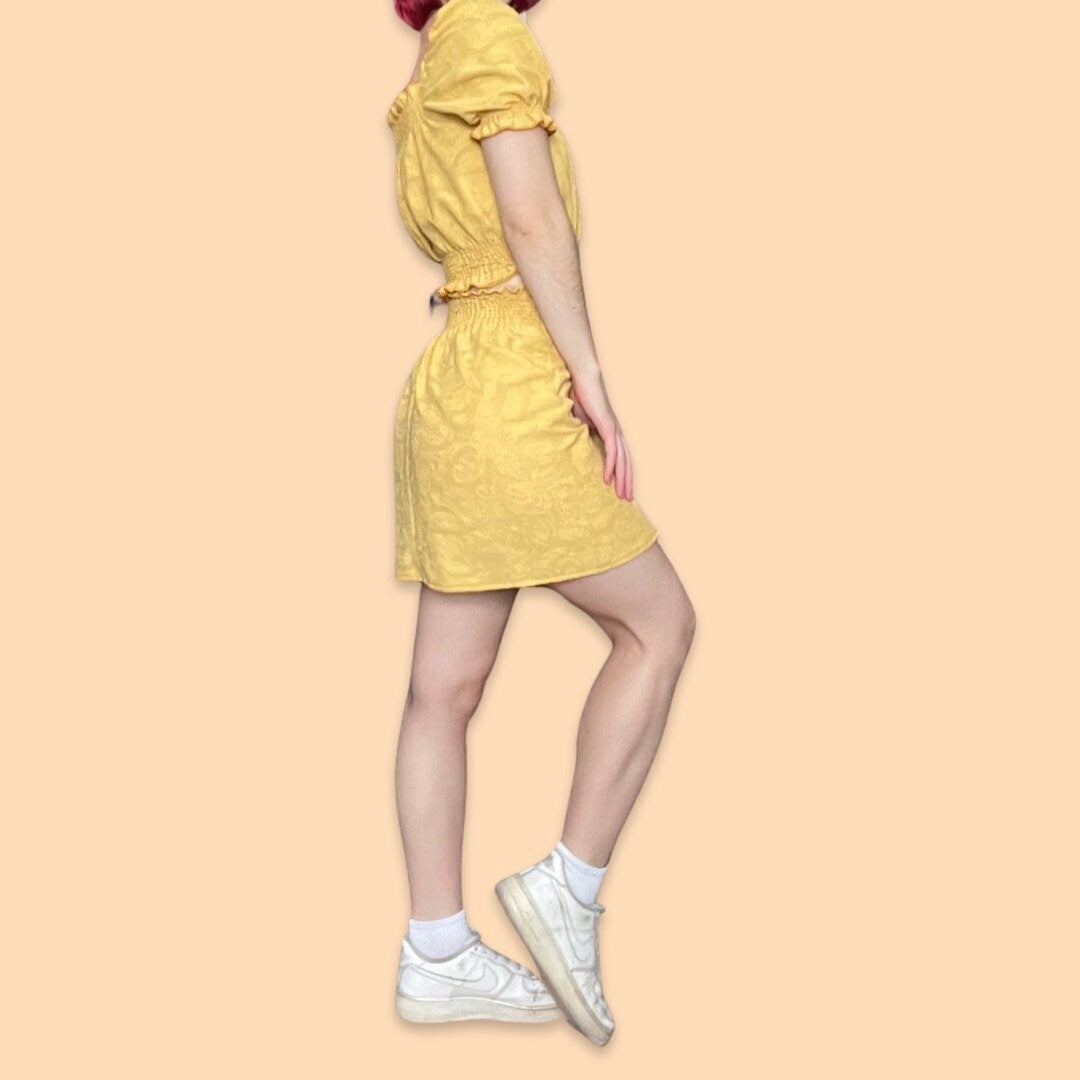 Yellow Rose Mini Skirt
