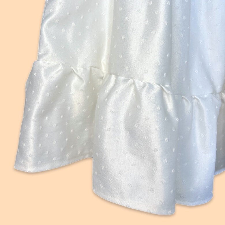 White Satin Babydoll Dress